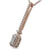 Image 3 : 1.3 ctw Emerald Cut Diamond Designer Necklace 18K Rose Gold