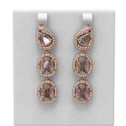 17.3 ctw Morganite & Diamond Earrings 18K Rose Gold