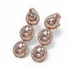 Image 3 : 17.3 ctw Morganite & Diamond Earrings 18K Rose Gold