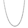 Image 2 : 14k White Gold 4.0 mm Flat Figaro Chain - 26 in.