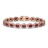 Image 1 : 15.2 ctw Ruby & Diamond Micro Pave Halo Bracelet 10k Rose Gold
