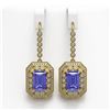 Image 1 : 11.66 ctw Tanzanite & Diamond Victorian Earrings 14K Yellow Gold