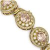 Image 3 : 40.92 ctw Morganite & Diamond Victorian Bracelet 14K Yellow Gold