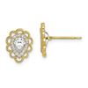 Image 1 : 10K Cubic Zirconia Pear Shaped Post Earrings - 44 mm