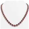 Image 1 : 34.11 ctw Ruby & Diamond Micro Pave Halo Necklace 10k Rose Gold