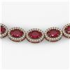 Image 3 : 34.11 ctw Ruby & Diamond Micro Pave Halo Necklace 10k Rose Gold