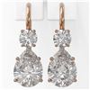 Image 2 : 2.5 ctw Pear Cut Diamond Designer Earrings 18K Rose Gold