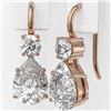 Image 3 : 2.5 ctw Pear Cut Diamond Designer Earrings 18K Rose Gold