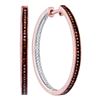 Image 1 : 10kt Rose Gold Round Red Color Enhanced Diamond Hoop Inside Outside Earrings 1/2 Cttw