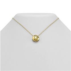 0.52 ctw Fancy Yellow Diamond Necklace 18K Yellow Gold
