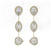 Image 2 : 2.37 ctw Mix Cut Diamonds Designer Earrings 18K Yellow Gold