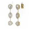 Image 3 : 2.37 ctw Mix Cut Diamonds Designer Earrings 18K Yellow Gold