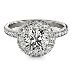 1.08 ctw Certified VS/SI Diamond Halo Ring 18k White Gold