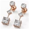 Image 1 : 2.32 ctw Princess Cut Diamond Designer Earrings 18K Rose Gold
