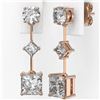 Image 3 : 2.32 ctw Princess Cut Diamond Designer Earrings 18K Rose Gold