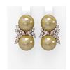 Image 1 : 0.96 ctw Diamond & Pearl Earrings 18K Rose Gold