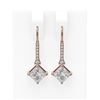 Image 1 : 1.64 ctw Princess Diamond Earrings 18K Rose Gold