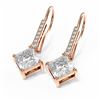 Image 3 : 1.64 ctw Princess Diamond Earrings 18K Rose Gold