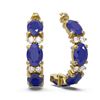 Image 2 : 9.69 ctw Sapphire & Diamond Earrings 18K Yellow Gold