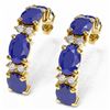 Image 3 : 9.69 ctw Sapphire & Diamond Earrings 18K Yellow Gold