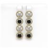 Image 1 : 6.22 ctw Black & Diamond Micro Pave Earrings 18K Yellow Gold