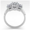 Image 3 : 2.0 ctw Oval Cut VS/SI Diamond 3 Stone Designer Ring 14k White Gold