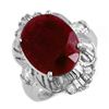 Image 1 : 7.84 ctw Ruby & Diamond Ring 18k White Gold