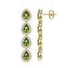 Image 2 : 7.88 ctw Tourmaline & Diamond Micro Pave Halo Earrings 10k Yellow Gold