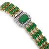 Image 2 : 28.74 ctw Emerald & Diamond Bracelet 14K Yellow Gold