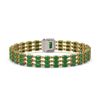 Image 3 : 28.74 ctw Emerald & Diamond Bracelet 14K Yellow Gold
