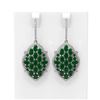14.86 ctw Emerald & Diamond Earrings 18K White Gold