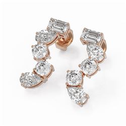 2.7 ctw Mix Cut Diamonds Designer Earrings 18K Rose Gold