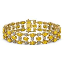 20.78 ctw Fancy Citrine & Diamond Bracelet 10K Yellow Gold