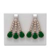 Image 1 : 24.42 ctw Emerald & Diamond Earrings 18K Rose Gold