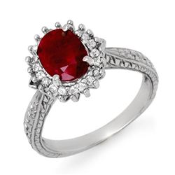 2.75 ctw Ruby & Diamond Ring 18k White Gold