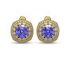 Image 1 : 12.99 ctw Tanzanite & Diamond Victorian Earrings 14K Yellow Gold