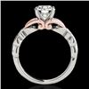 Image 2 : 1.35 ctw Certified Diamond Solitaire Ring 10k 2Tone Gold