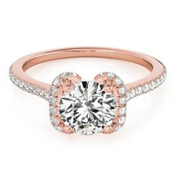 1.33 ctw Certified VS/SI Diamond Halo Ring 18k Rose Gold