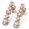 Image 1 : 3.78 ctw Oval Diamond Designer Earrings 18K Rose Gold
