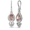 Image 2 : 7.03 ctw Morganite & Diamond Earrings 18K White Gold