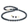 Image 1 : Black Akoya Pearl 2-Piece Necklace and Earring Set, 6.5-7.0mm