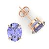 Image 2 : 7 ctw Tanzanite Designer Stud Earrings 14k Rose Gold
