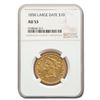 Image 1 : 1850 $10 Liberty Gold Eagle AU-53 NGC (Large Date)