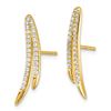 Image 2 : 14k Cubic Zirconia Ear Climber Earrings - 39 mm