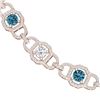 Image 2 : 25 ctw SI/I Intense Blue Diamond Necklace 18K Rose Gold