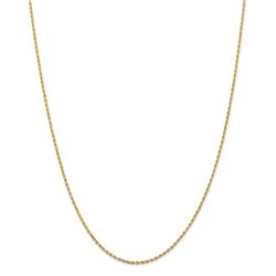 14k Gold 1.50 mm Diamond-cut Rope with Chain Necklace - 24 in.