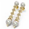 Image 1 : 2 ctw Diamond & Pearl Earrings 18K Yellow Gold