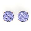 Image 1 : 12 ctw Cushion Cut Tanzanite Designer Stud Earrings 14k Rose Gold