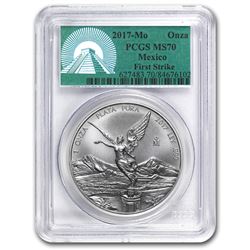 2017 Mexico 1 oz Silver Libertad MS-70 PCGS (FS, Green Label)