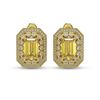 Image 1 : 11.03 ctw Canary Citrine & Diamond Victorian Earrings 14K Yellow Gold